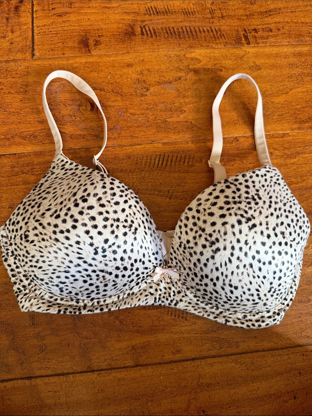 Victoria's Secret Leopard Spot Push-Up Bra in Beige and Black